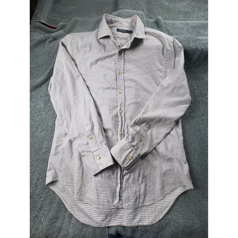 Polo Ralph Lauren Men's Gingham Check Long Sleeve‎ Button Down Shirt Size L